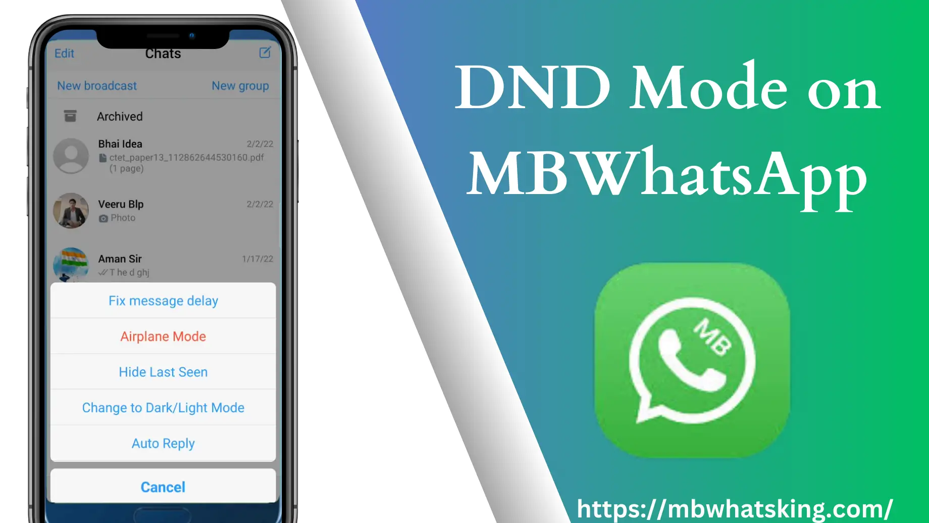 DND mode on MBWhatsApp